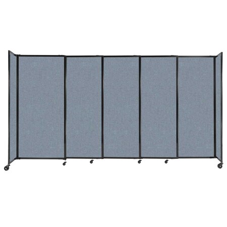 Versare StraightWall Sliding Portable Partition 11'3" x 6' Powder Blue Fabric 1472504